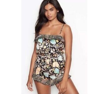 Silky Victoria’s Secret floral romper sz Medium